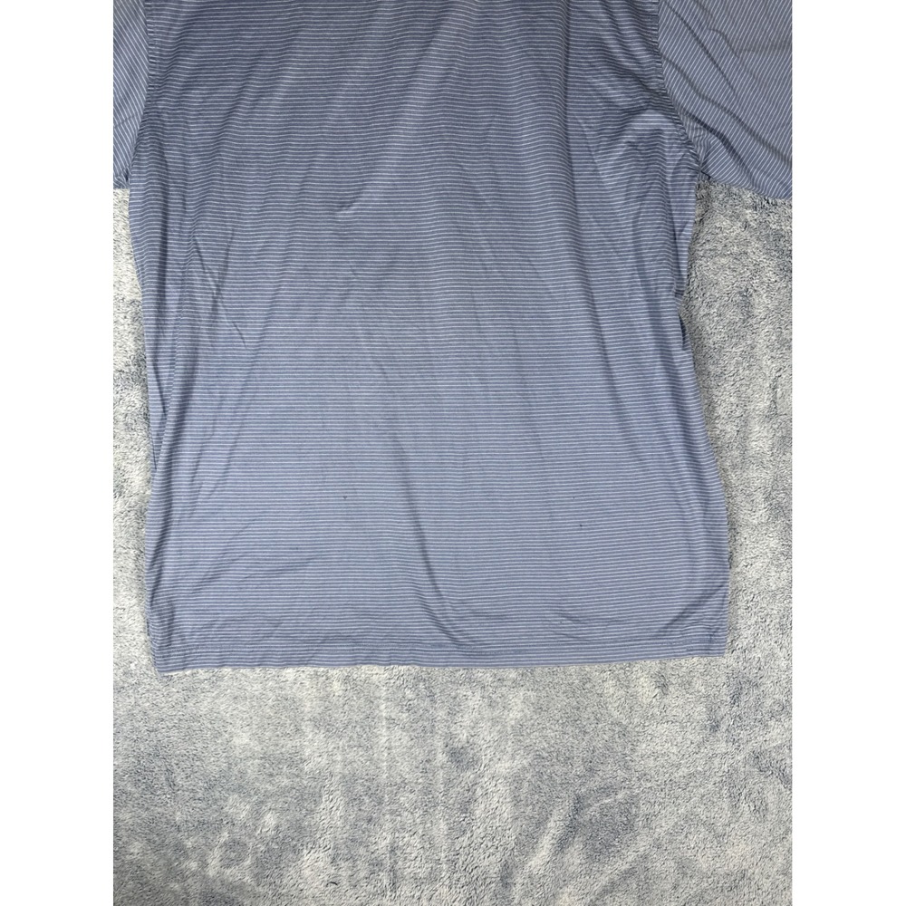 Peter Millar Mens XL Blue Striped 100% Cotton Polo Shirt Crest Logo Short Sleeve - Picture 14 of 16